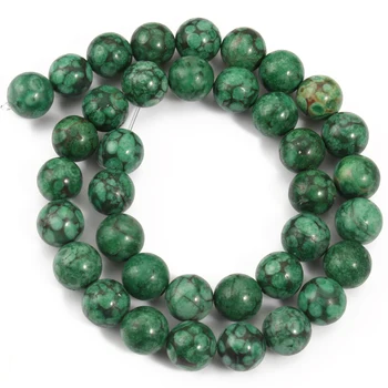 Natural Verde Neted de Piatră Maifan Margele pentru Bijuterii DIY Brățară Colier, 6, 8 și 10mm Rotund Pierde Minerale Margele 15