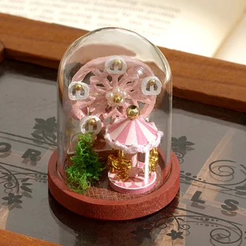 DIY din Lemn, Casa de Păpuși Artizanale Neterminate in Miniatura Kit Model & Mobilier casă de Păpuși cu husa Cadou