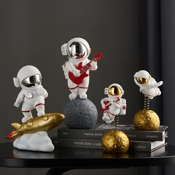 Astronaut Figura Beeldje Astronaut Mini Rășină Model Cifre Speelgoed Pop Decor Acasă Astronaut Drăguț Set Decoratiuni pentru Copil Cadou
