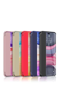 De caz pentru IPhone 11 Pro Max XR XS Max 6 6S 7 8 Plus X Fereastra Smart Mirror Flip-Suport Picioare pentru IPhone Capac de Protecție Caz
