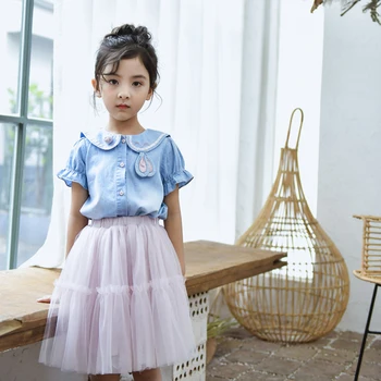 Gooporson de Vară de Moda Haine pentru Copii Iepure Bluza&ochiurilor Fusta coreeană Fată Drăguță Mic Set Haine Fete Zburli Utilaje
