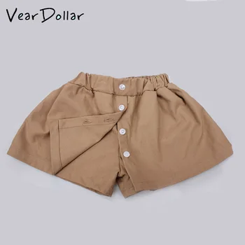 VearDoller Fete Îmbrăcăminte Set 2018 New Sosire Fete De Moda Cu Dungi Imprimate Zburli Sling Topuri+Solid Butonul Pantaloni Scurți Set Haine