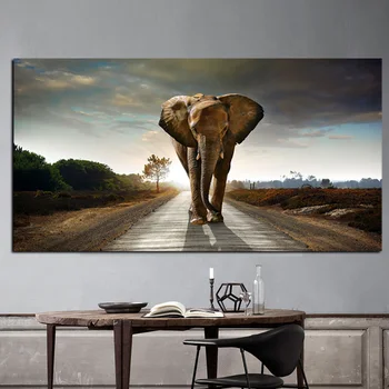 Africa de Elefant Animale Peisaj Tablouri Canvas Abstracte, Arta Pop Postere si Printuri de Arta de Perete Imagini pentru Living Home Decor