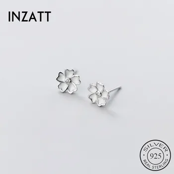 INZATT Real Argint 925 Placat cu Flori Cercei Stud Pentru Femei de Moda de petrecere a Plantelor Bijuterii Fine Boem Accesorii Cadou