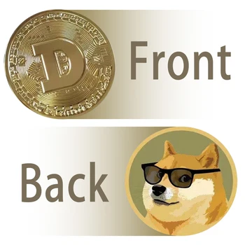 Aur Dogecoin Monede Comemorative De Aur Placat Cu Monede Doge Drăguț Câine Model Câine De Suveniruri Catalpa De Monede Din Aliaj De Colectare Cadouri