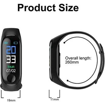 M3 ceas inteligent brățară rata de inima tensiunea de sănătate ceas inteligent brățară 2021 dreptunghi mi band 3 pentru femei ceasuri digitale