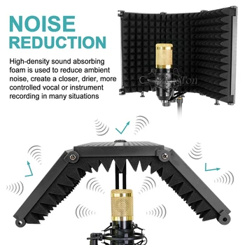 Pliabil Pop-Filtru Microfon Wind Screen Scut de Reducere a Zgomotului Panoul de Microfon Condensator cu Stand pentru K669 Mic Scutul de Izolare
