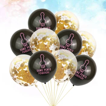 10 Buc Yay Același Penis pentru Totdeauna și Penisul Imprimate, Baloane Singur Partid Balon Set Litere de Aur și Confetti Baloane pentru Bache