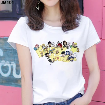 Japoneze Anime Fairy Tail Imprimare Tricou Femei Kawaii 2021 Vara Harajuku Top T-shirt de Desene animate Amuzant Tricou Tricou Femei Albe