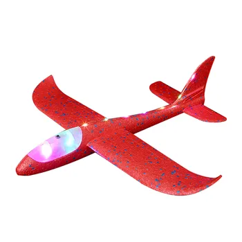 Spuma de Mână Aruncat CONDUS Avioane de jucărie, 48cm LED-uri Modul de Zbor Planor Inerție Model de Avioane,Aeronave Avioane pentru Copii Sport în aer liber