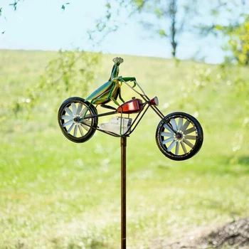 Decor De Perete Animale De Călărie Moară De Vânt Cameră Decor Vintage Biciclete Wind Spinner Țăruș De Metal Decor Gradina În Aer Liber Pentru Decor Acasă