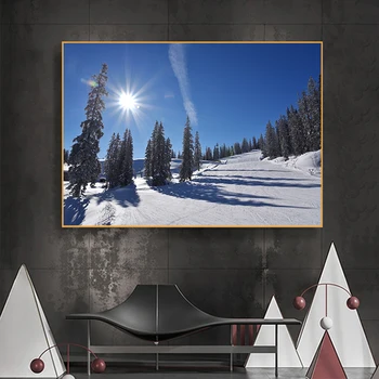 Zăpadă Decor De Pădure Peisajului Poster De Arta Mătase Poster Acasă Decorare Imagine Tapet Living