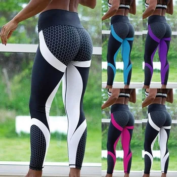 5 Culori Noi de Fitness Sport jambiere Femei ochiurilor de Plasă de Imprimare Talie Mare Legins Femme Fete Antrenament Yoga Pantaloni Push-Up Elastic Pantaloni Slim