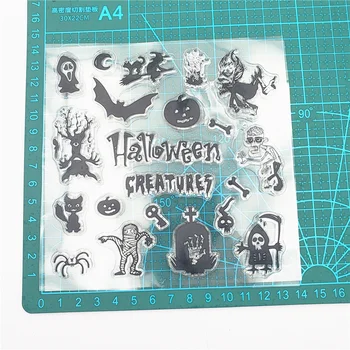 Fierbinte de vânzare Castelul de Halloween alfabetul transparent clar ștampila / sigiliu de silicon cu role stamp DIY album album / carte de producție