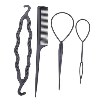 2/4buc Instrumentele de Styling de Păr Coadă de cal Braider Styling Clip Coada DIY Instrumente de Coafură Pentru Fete Hair Braider Coc Plastic Buclă