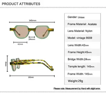 Vintage Acetat de ochelari de Soare Cadru Unisex Full Rim Polarizat Ochelari de Designer de Brand UV400 Ochelari de Conducere Ochelari de Soare Femei Bărbați