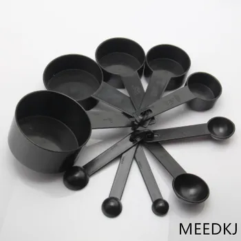 10buc negru zece-o bucata de plastic de măsurare, lingură de măsurare ceașcă de bicarbonat de cântărire mini scară de copt cafea lingura de ceai de bucătărie gadget
