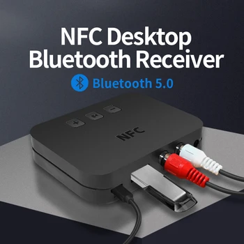 Wireless NFC Bluetooth 5.0 Receptor 3.5 mm AUX HiFi Stereo Audio Adapter NFC Desktop Receptor Bluetooth & BT Transmițător