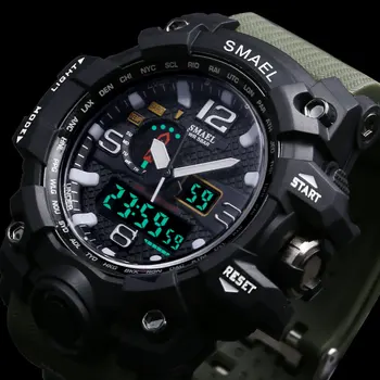 SMAEL 2021 Bărbați Ceas Militar 50m rezistent la apă Ceas LED Cuarț Ceas Masculin relogios masculino Digitale Ceasuri Sport Barbati