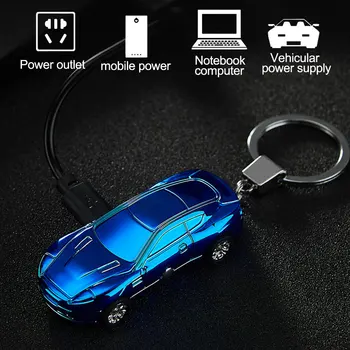 Creative Breloc Windproof Bricheta USB de Încărcare Brichete Masina Sport de Modelare Bricheta Detector de Fum Om de Cadouri Fără Gaz