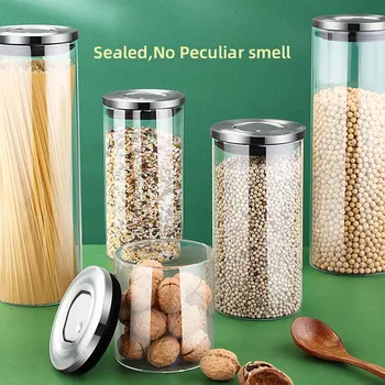 AIRBELL Bucătărie depozitare Alimente cutie organizator recipient de sticlă borcane Frigider cu capac Cereale distribuitor cabinet de orez cutii canistre