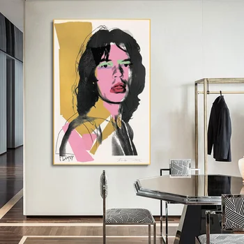 Vintage Andy Warhol Poster Panza Pictura Mick Jagger Portret Postere Si Printuri Living Home Decor Pictura Pe Perete