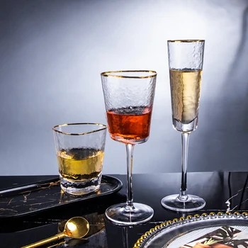 Pahar de vin Ciocan Pahar de Șampanie fără Plumb de Lux de Aur Marginea Cana de Apa Vin Roșu Pahar Whisky, Cocktail Bar Acasa Accesorii