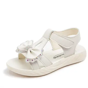 2-15 Moda Cristal Papion Copii Sandale Pantofi Plat Fata de Plaja pentru Copii Pantofi pentru Vara Adolescente Sandale Sport 2021 Printesa Încălțăminte