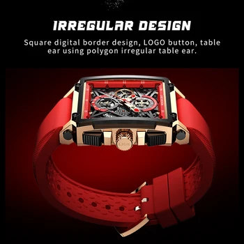 2021 Oameni Noi Uita-LIGE Top Brand de Lux Impermeabil Cuarț Pătrat Wristwatche Pentru Bărbați Sport Hollow Ceas Masculin Zegarek Meski