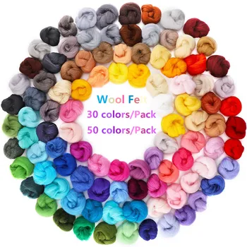 50 de Culori Lână Simțit Moale Rătăcire Fibră de Lână pentru Ac Felting & Wet Felting DIY Papusa lucru Manual Artizanat Accesorii