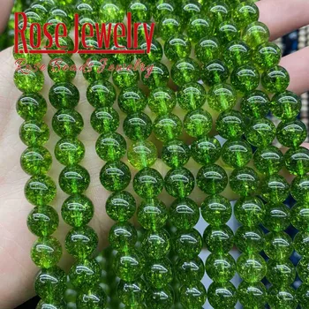 Natural Green Peridot Margele Rotunde Liber Distanțier Piatra Margele Pentru Bijuterii DIY Farmecul Brățară Colier 15