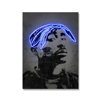 Neon Imagini Travis Scott Vedeta A Muzicii Rap Hip Hop Rapper Model De Moda De Arta Pictura Panza Poster De Perete Decor Acasă