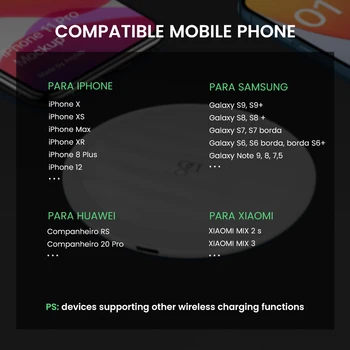D8 10W Repede Wireless Charger Pad pentru iPhone 12 11 Qi Wireless Charging Stand pentru Huawei Mate 40 30 Pro Masina Încărcător Wireless