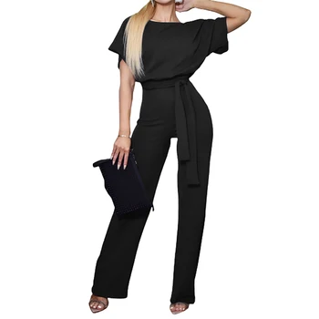 Vara, Salopete Cu Pantaloni Lungi Pentru Femei 2021 Maneci Scurte Talie Mare Negru Salopeta Femei Salopeta Moda Streetwear Plus Dimensiune