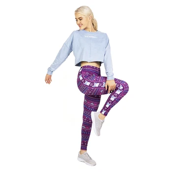 Moda leggins mujer drama lamă de Imprimare legging feminina leggins de fitness Femeie înaltă Talie Pantaloni de antrenament jambiere