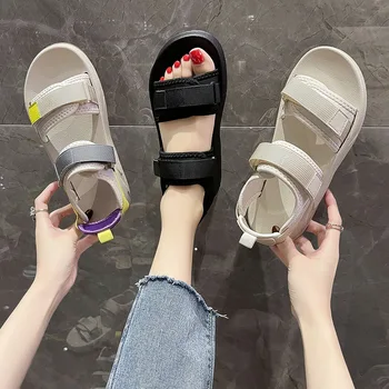 Femei sandale casual student sandale de vară 2021 nou stil European și American pantofi de plaja Velcro pantofi platforma
