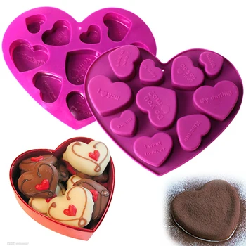 Iubesc forma de inima Matrite de Silicon pentru diy Bomboane de Ciocolată Sapun Matrite Fondant Tort de Decorare Bucătărie Bakeware