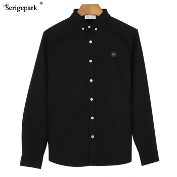 Mens serige parc Edenden tricouri de bumbac de înaltă calitate camasa casual patru sezon uzura uzura bărbați stil pentru afaceri clasice