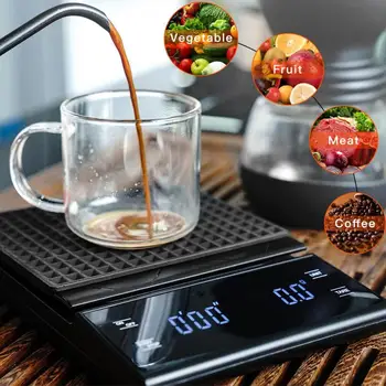 Cântare de bucătărie Cu Temporizator de Precizie, Cantare Electronice Inteligente Cantare Digitale Portabile Cafea Cântare de uz Casnic Alimente Scară 3KG/0.1 g