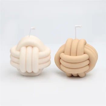 3D Lână Minge de Silicon Lumânare Mucegai Înnodate Formă Geometrică Ornament Handmade, DIY Meșteșug Instrument Parfumate produse de Patiserie de Copt Tort Desert