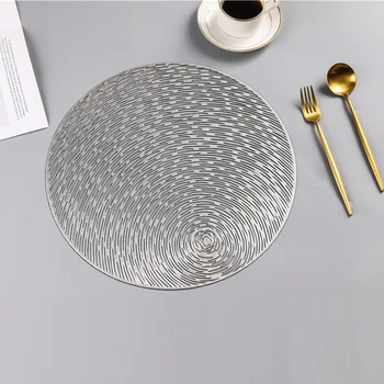 Aur Argintiu Rotund Placemats Bucătărie PVC fețe de Masă pentru Masa suport de Pahare Set Ceașcă de Cafea Pad Hotel Restaurant