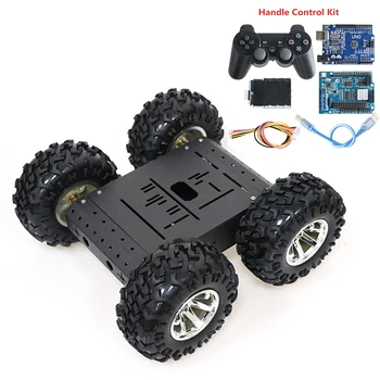 Cu Kit de Control C3R 4WD Robot Inteligent Șasiu Auto cu Negru Coajă din Aliaj de Aluminiu de Mare Capacitate de Încărcare DIY Jucărie RC pentru Arduino