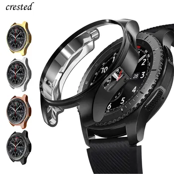 Caz pentru samsung Galaxy watch 46mm/42mm curea TPU Placat cu Ecran protector de acoperire bara S 3 42/46 mm Viteze S3 Frontieră banda