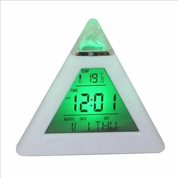 Colorate LCD Ceas cu Alarmă Lumini de Noapte Termometru Ceas de Perete Digital cu LED Lampa
