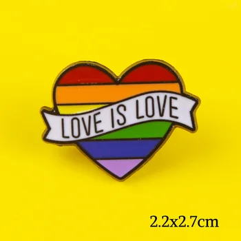 LGBT Curcubeu Ace de Brosa Inima Creativ Degetul Steagul Curcubeu Insigne pe Rucsac Mândrie Insigne pentru Haine Email Ace pentru Haine