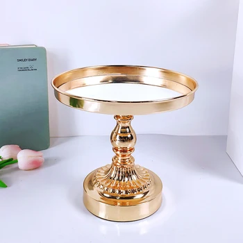 Placare cu aur de Cristal Suport Tort set Desert Tava Suprafață Oglindă Nunta prajitura sta Sfeșnic Decorativ