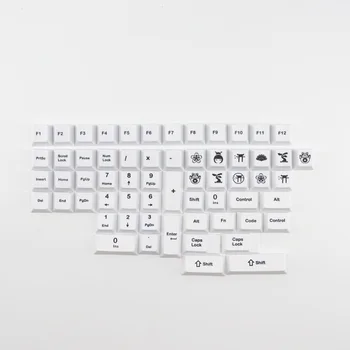 129 Cheile Negru și Alb Japonez Taste PBT Mecanice Keyboard Keycap Cherry Profil Compatibil Cu Switch-uri MX GK61/64