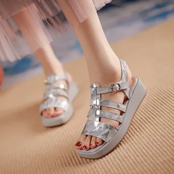 FEDONAS Cataramele de la Sandale cu Platforma Pentru Femei Amestecat Culori de Vara cele mai Noi 2021 Vara Tocuri Groase de Epocă Dans de Bal Pantofi de Femeie