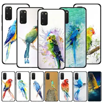 Culoare Frumoasă Pasăre, Papagal Caz pentru Samsung Galaxy S20 Ultra S10 5G S10e S9 S8 Plus Nota 10 9 Lite Negru TPU Capacul Telefonului