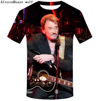 Johnny Hallyday Tricou Rock 3d Camasi de Vara T-Shirt Pentru Bărbați amuzant Casual Tricou Barbati cu Maneci Scurte T-Shirt Plus Dimensiune